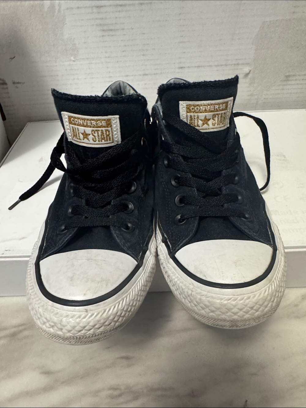 Converse Black Canvas Low-Top Sneakers with White Soles